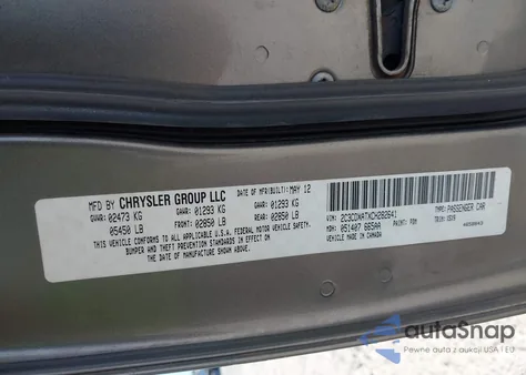 2012 Dodge Charger Police z USA, uszkodzony, nr VIN 2C3CDXATXCH282641